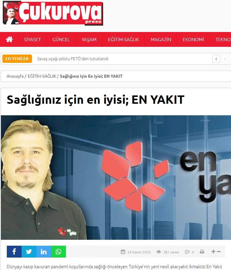 Sağlığınız için en iyisi; EN YAKIT