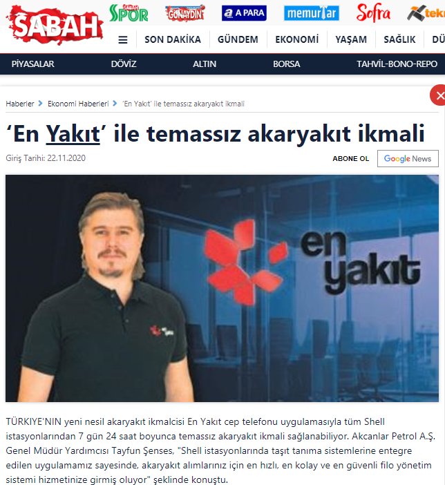 EnYakıt ile temassız akaryakıt ikmali