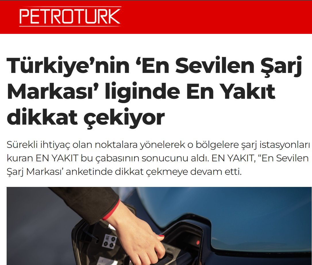 Türkiye’nin ‘En Sevilen Şarj Markası’ liginde En Yakıt dikkat çekiyor